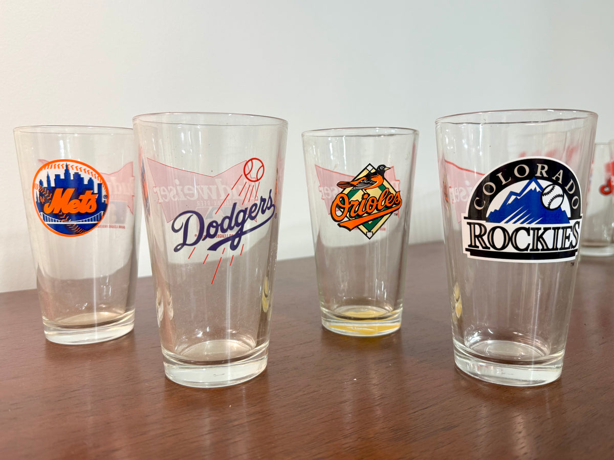 Set de vasos de pinta Budweiser y equipos de las Grandes Ligas de Béisbol