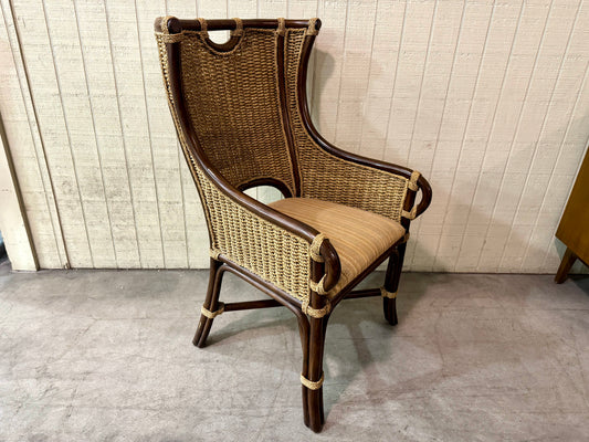 Vintage Rattan/Rope Wingback Chair