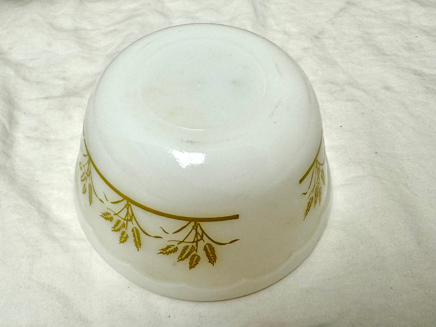 1950s-60s Golden Wheat Pattern Milk Glass Bowl