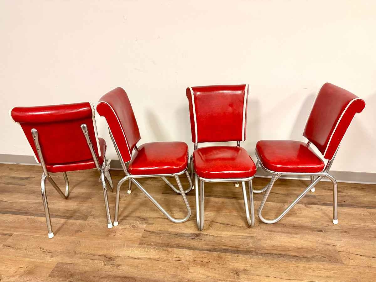 Juego de comedor rojo de los años 50