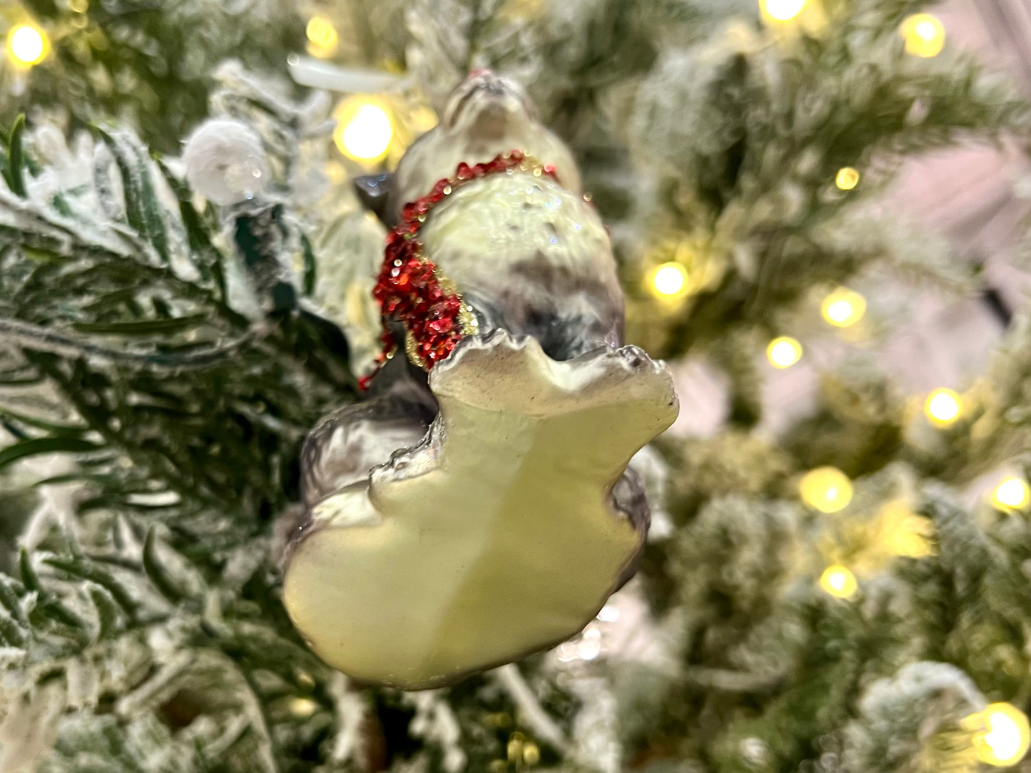 Gray Cat Christmas Ornament