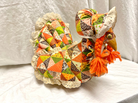 Handmade Quilted Turkey Stuffed Animal Decoration