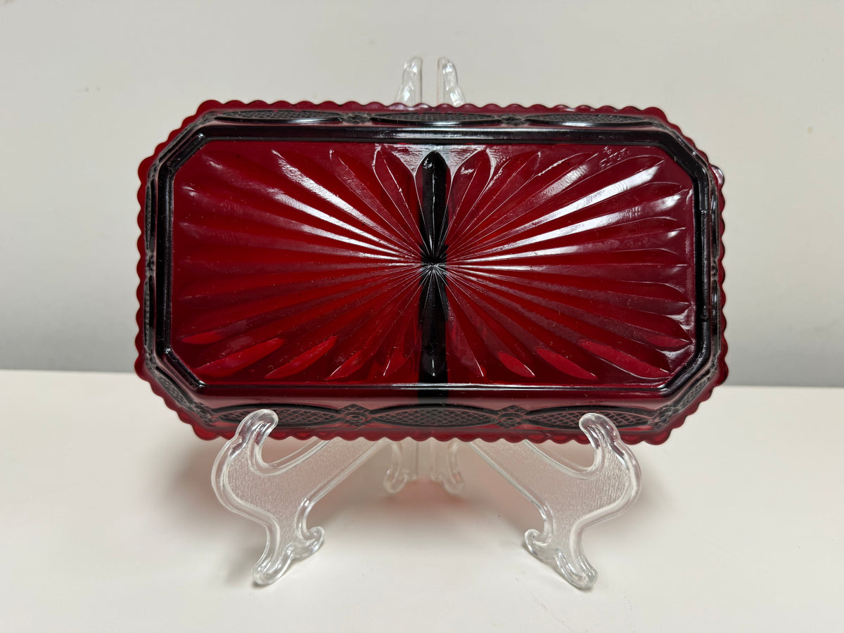 Avon 1876 Ruby Red Divider Tray