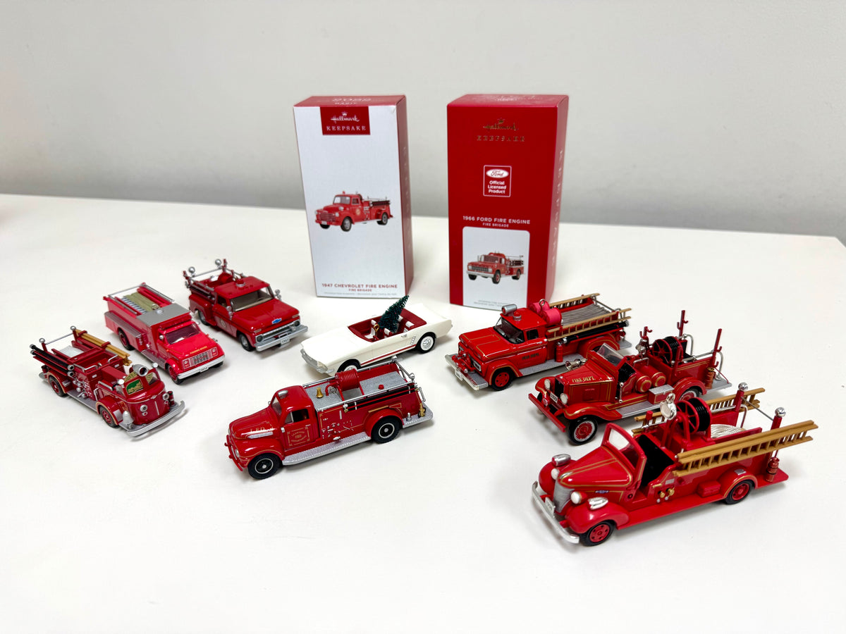 Paquete de adornos de Navidad de camión de bomberos