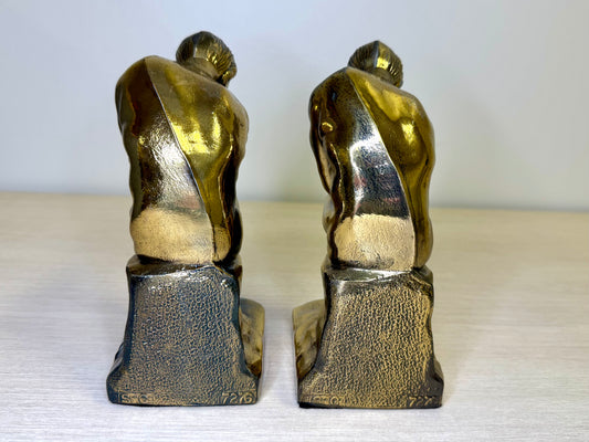 "The Thinker" Brass Bookends