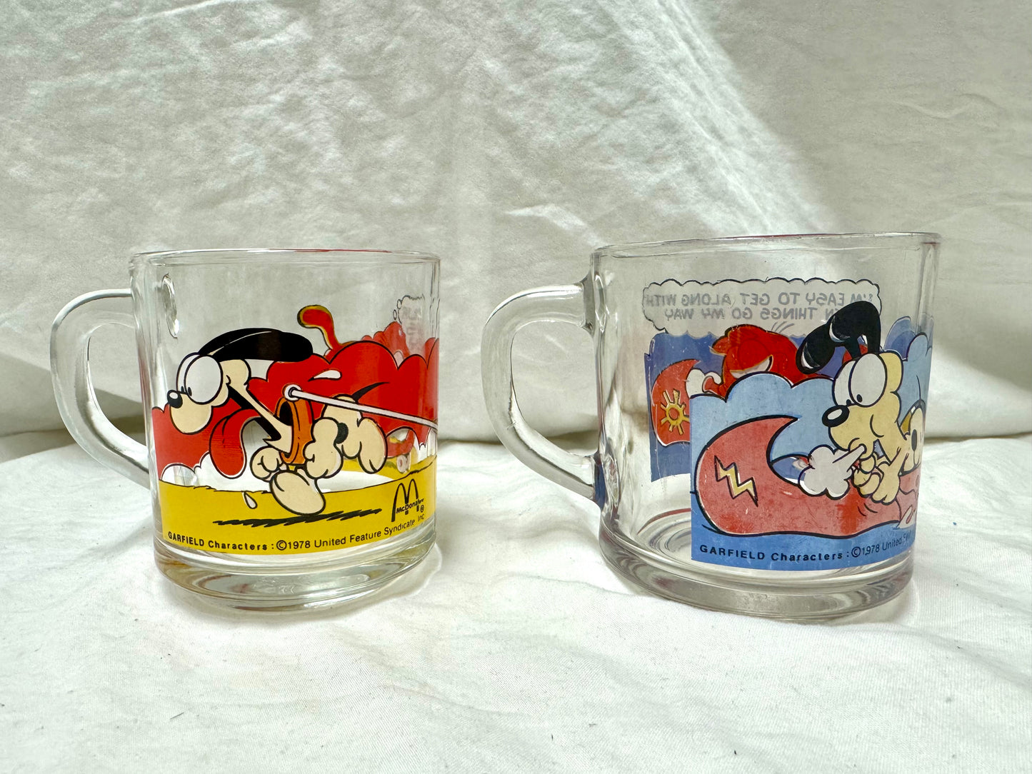 1978 McDonald's Garfield Novelty Glass Mugs