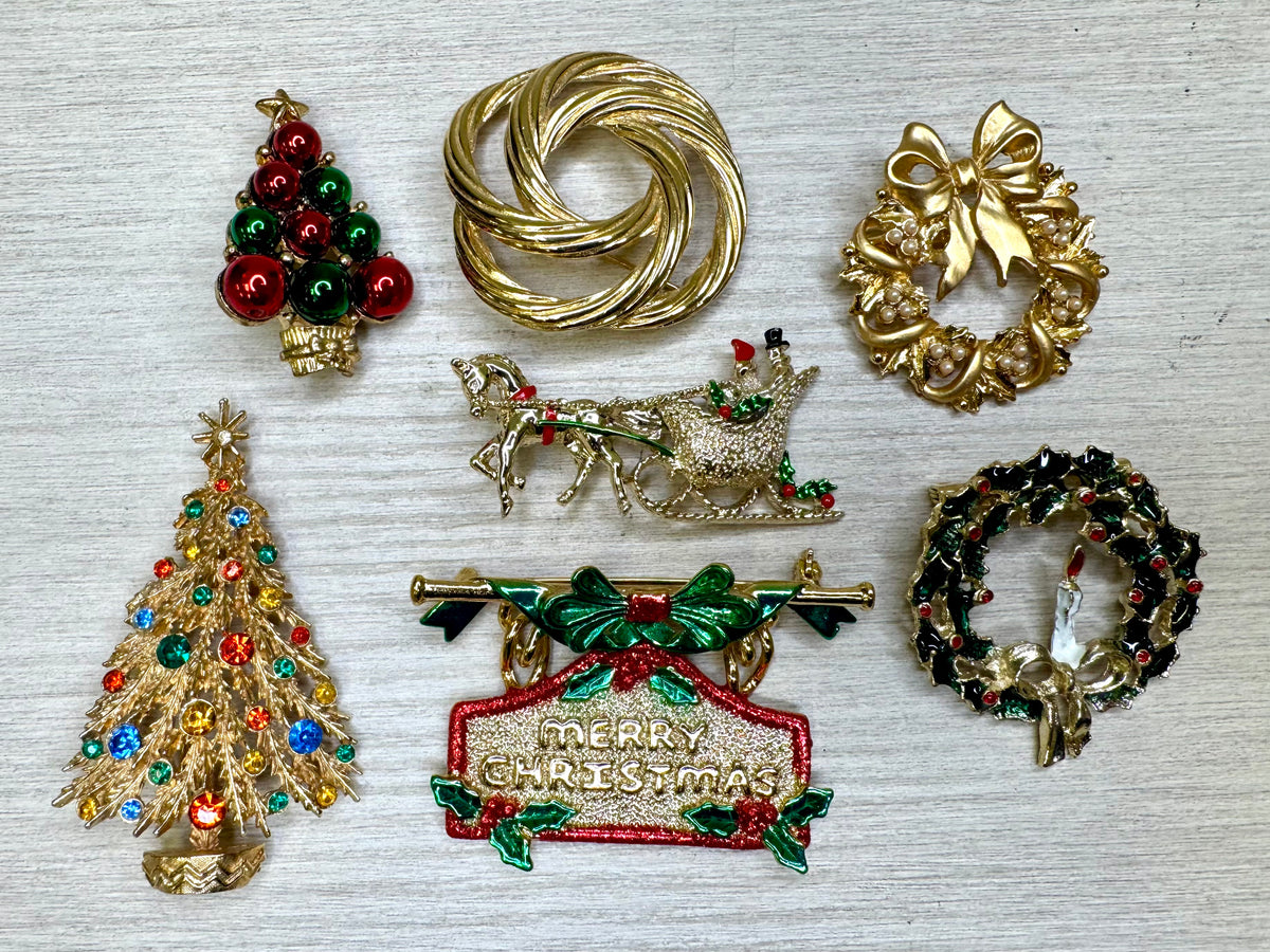 Broches de Navidad vintage