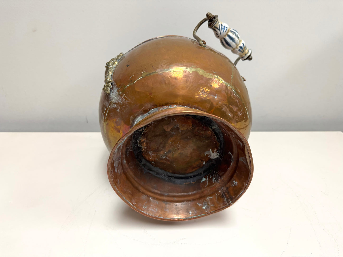 Antique Copper Coal Scuttle
