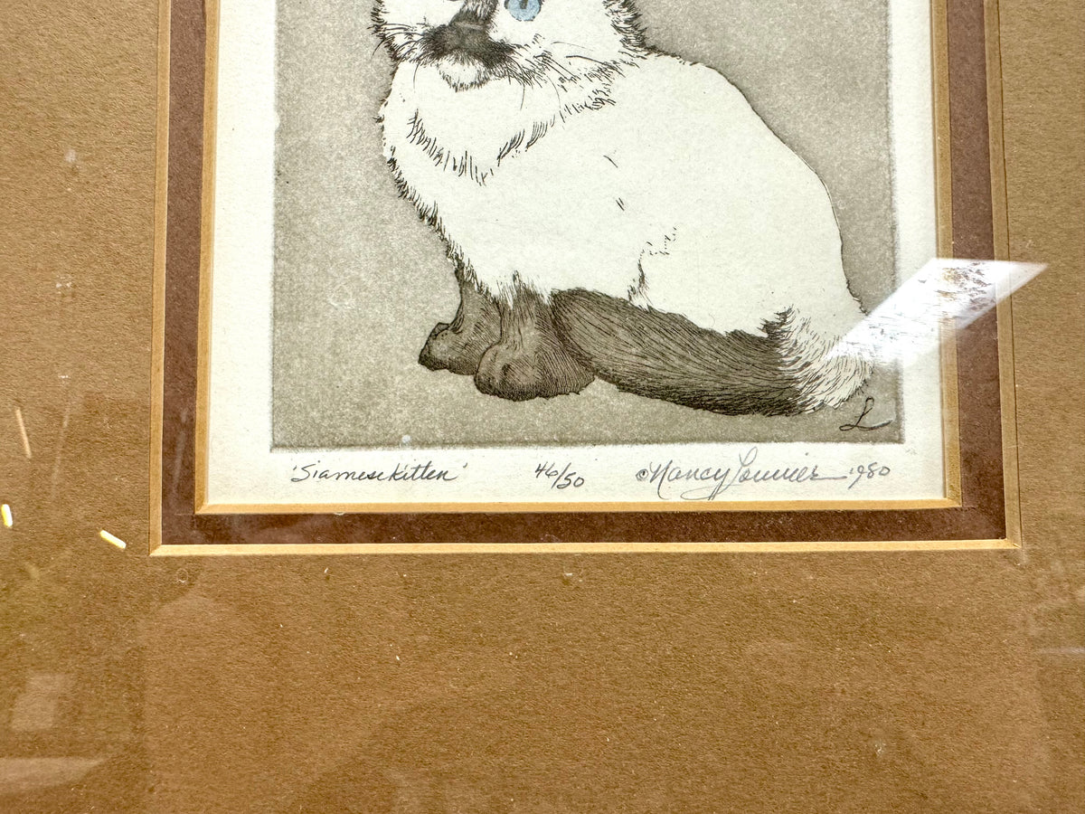 Obra de arte "Gatito siamés" de los años 80