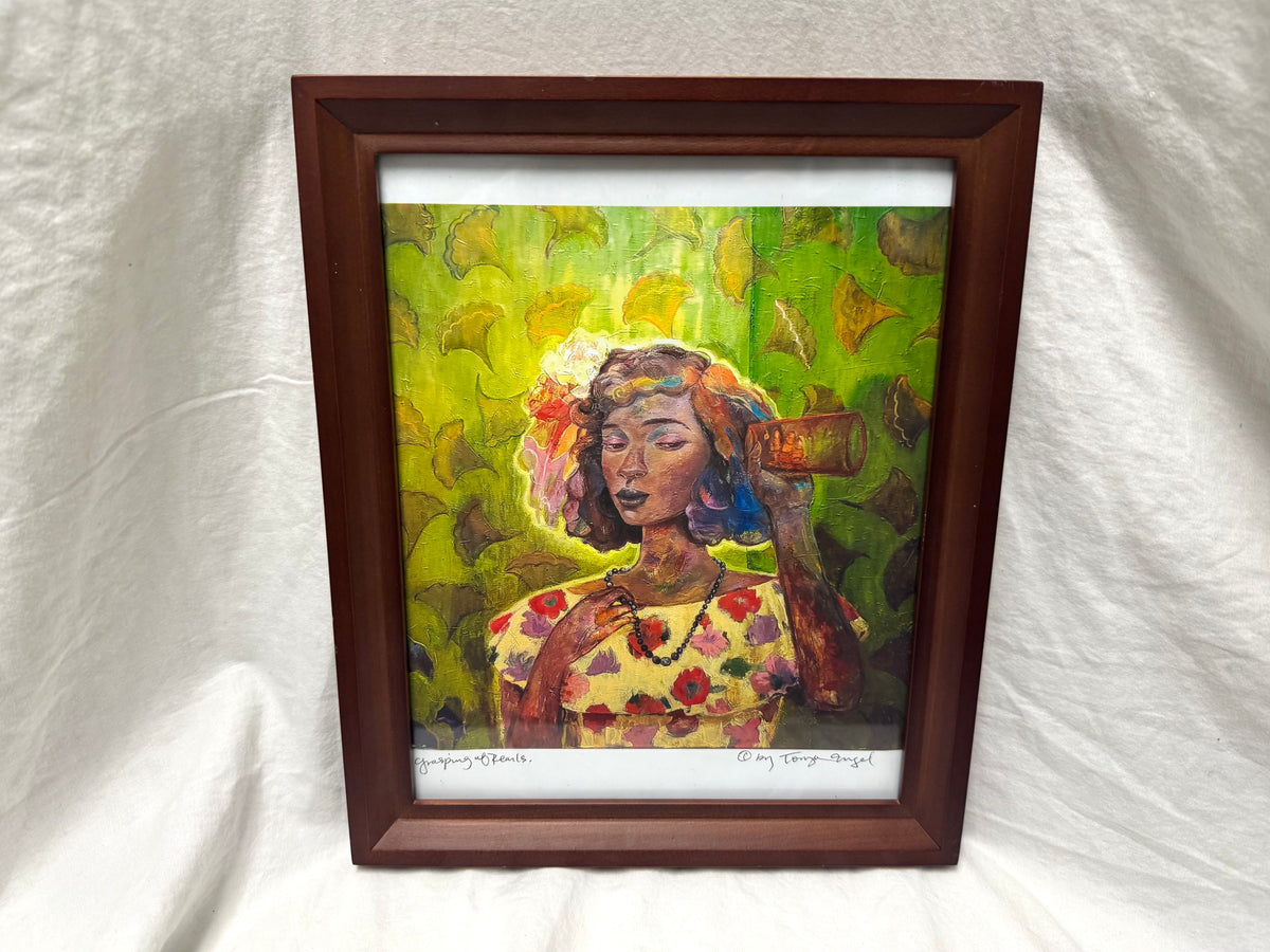 "Grasping of Pearls" Framed Art Print by Tonya Engel