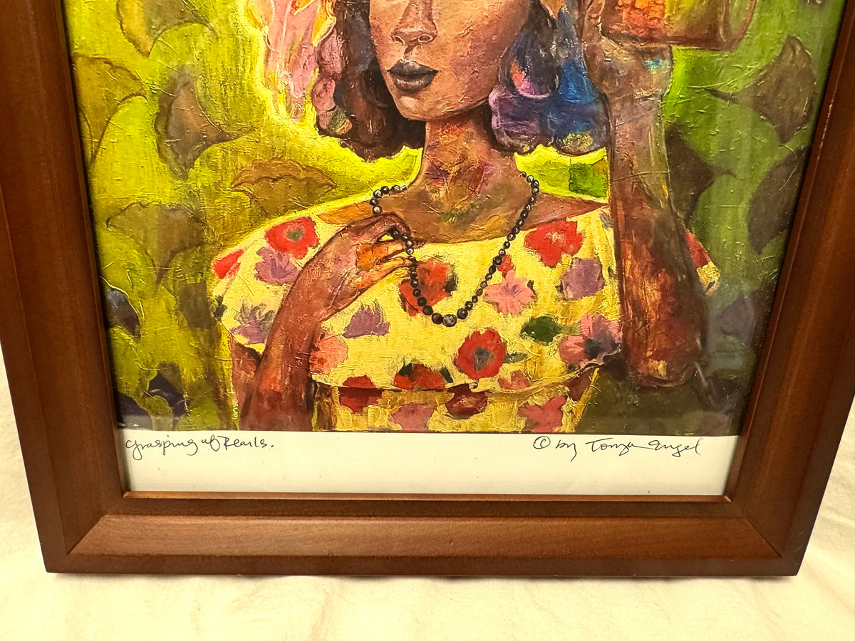 "Grasping of Pearls" Framed Art Print by Tonya Engel