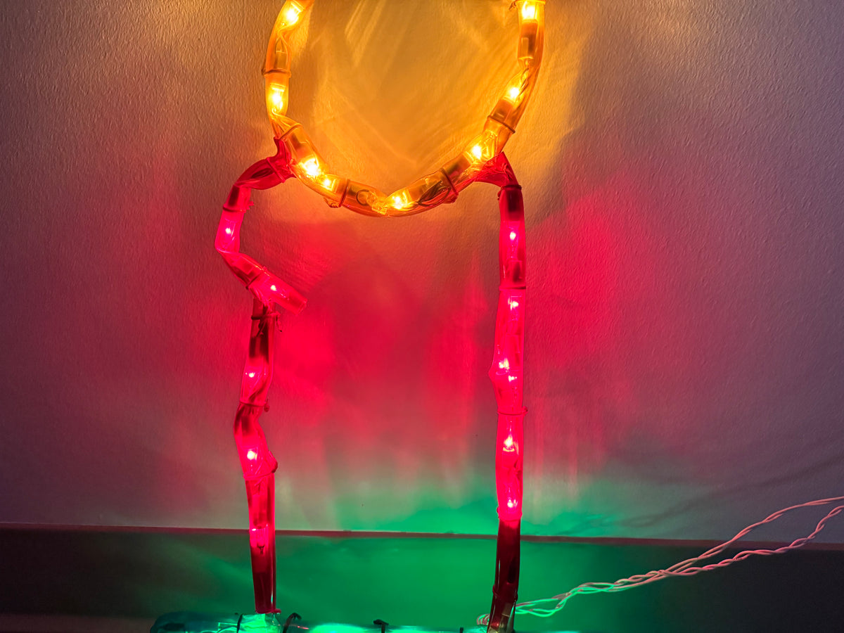 Decoración de vela iluminada Mr. Christmas de los años 90
