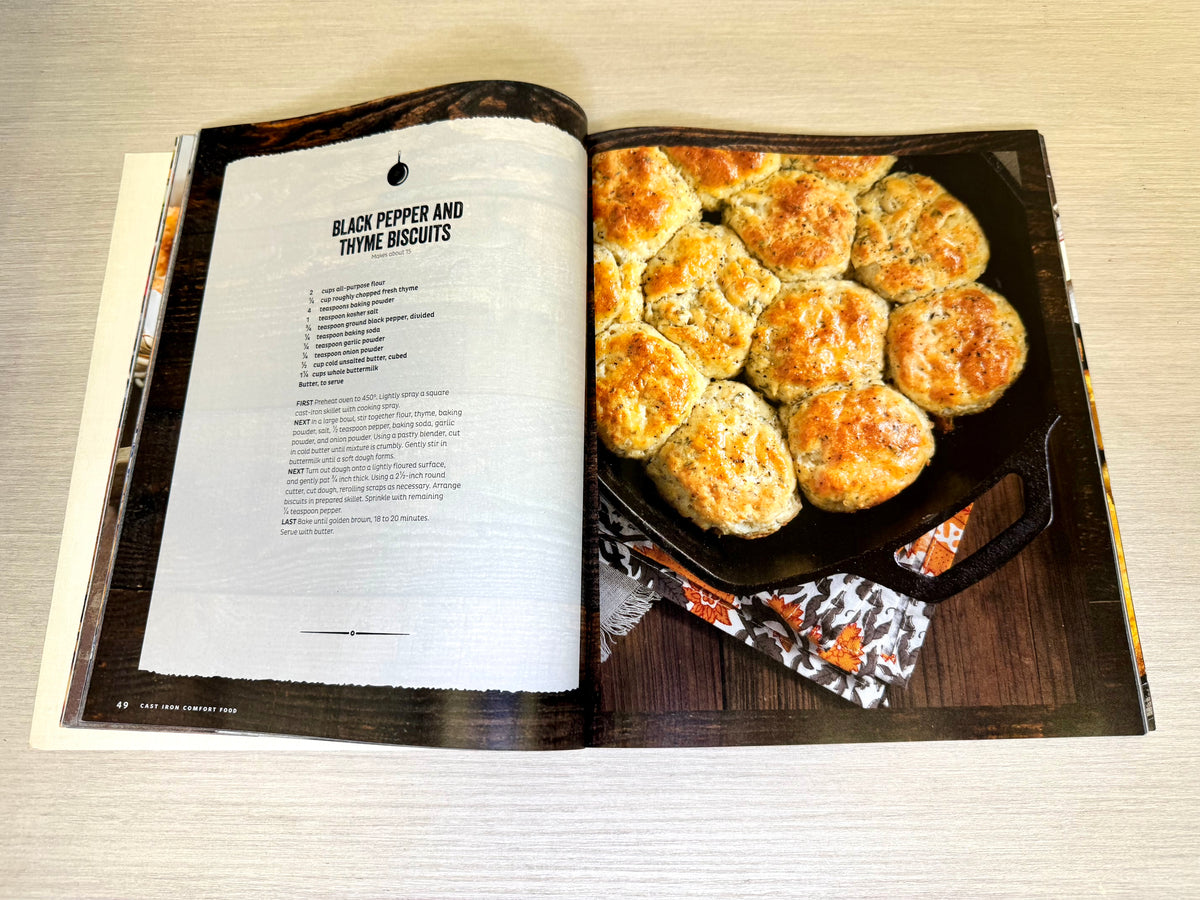 Libro de comida reconfortante en hierro fundido
