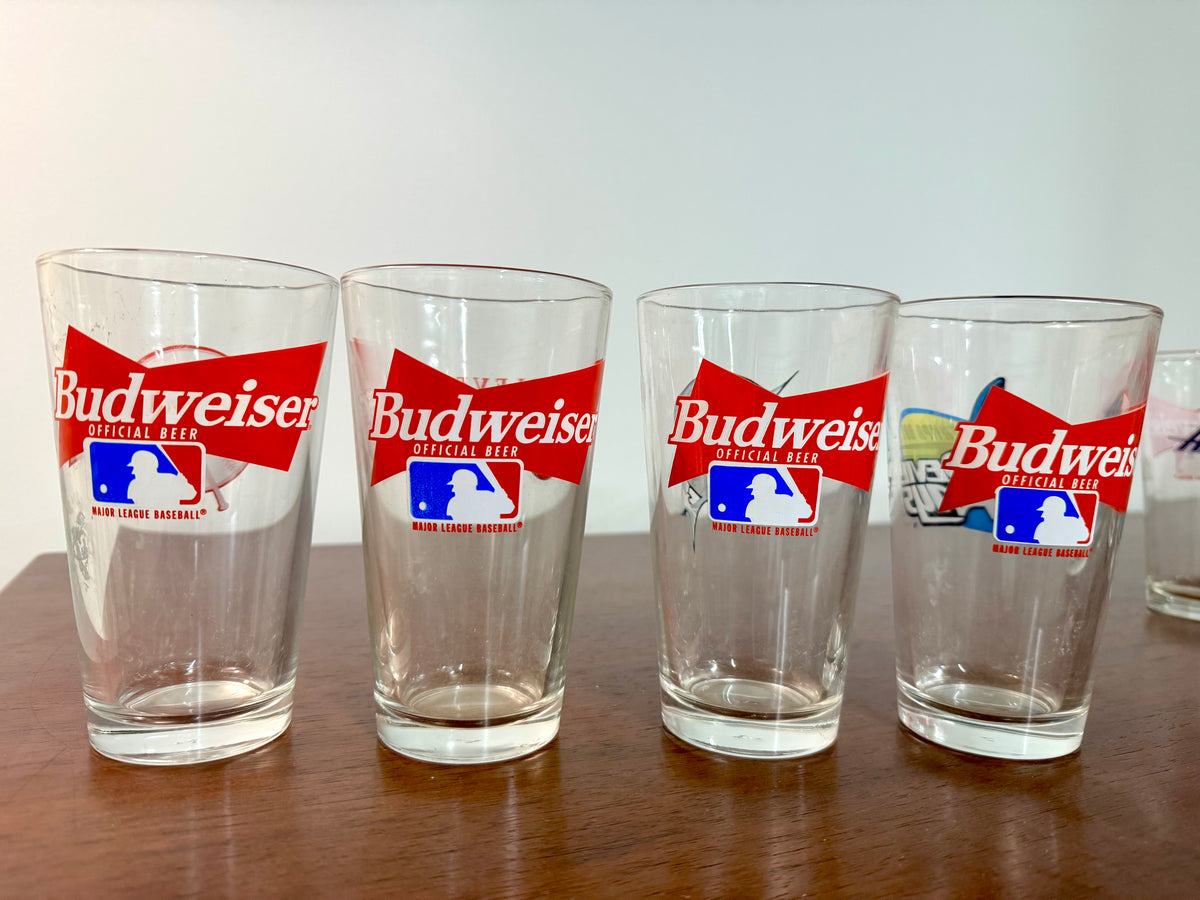 Set de vasos de pinta Budweiser y equipos de las Grandes Ligas de Béisbol