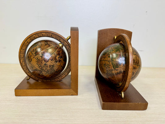 Vintage Old World Globe Bookends