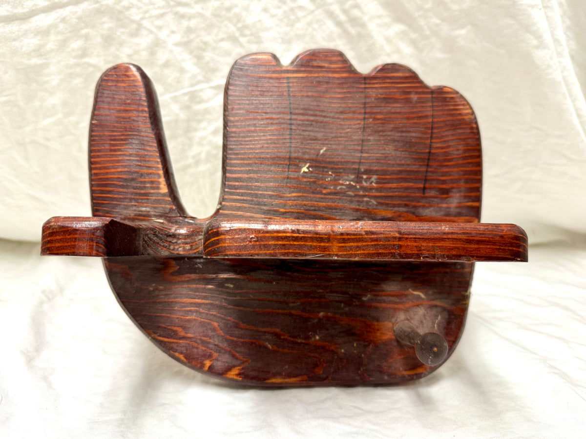Wooden Baseball Glove Shaped Wall Mount