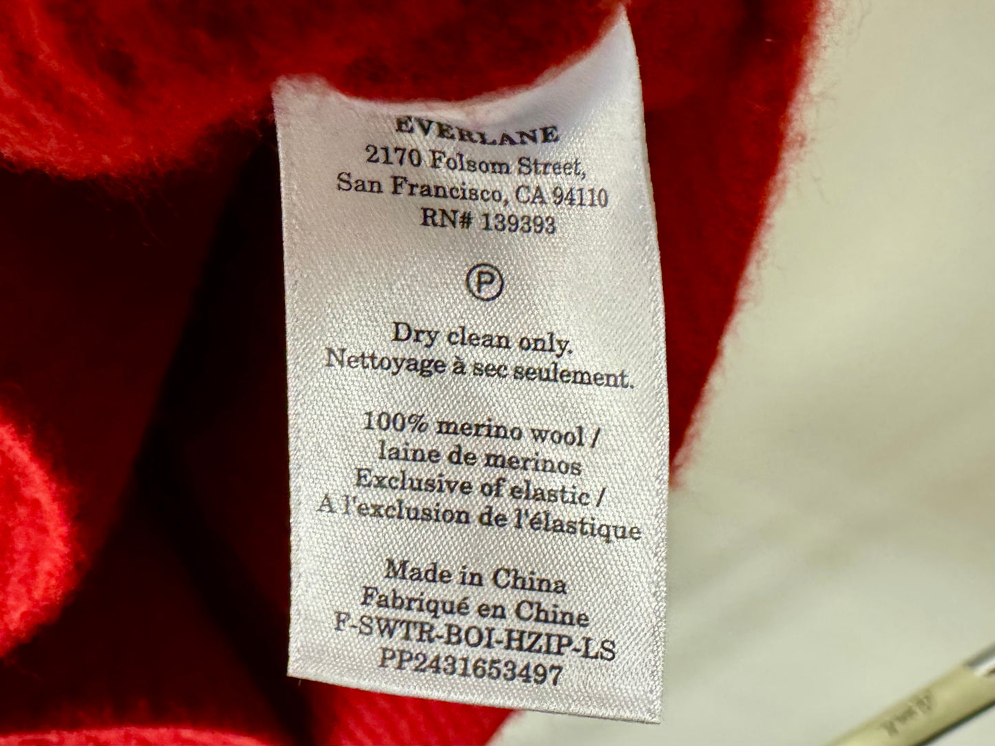 Everlane Berry Red Wool Sweater