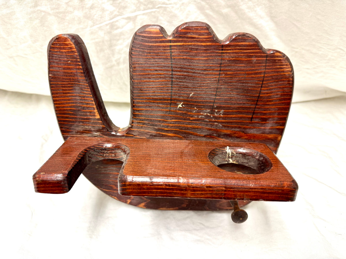 Wooden Baseball Glove Shaped Wall Mount