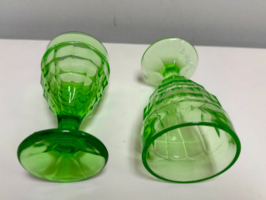 Hazel Atlas Uranium Depression Glass Goblet Set