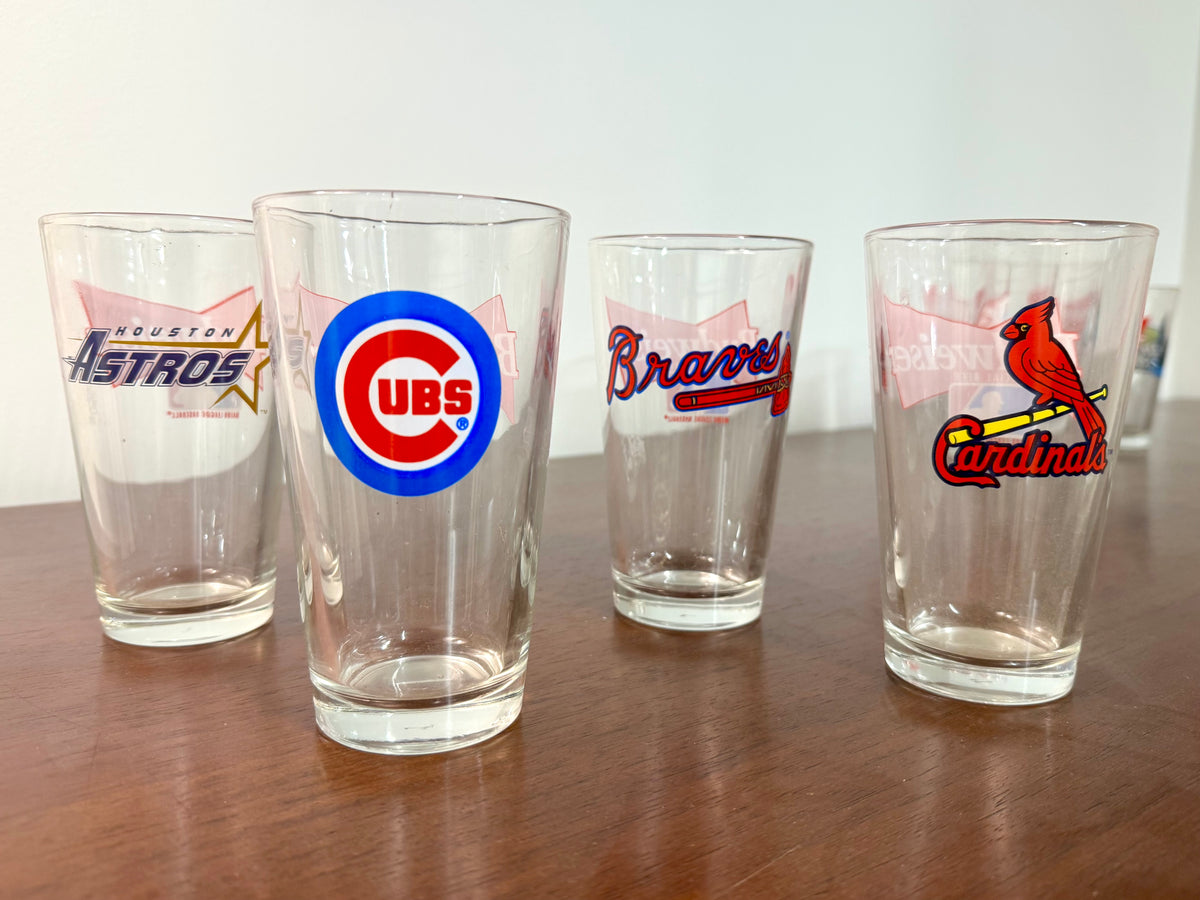 Set de vasos de pinta Budweiser y equipos de las Grandes Ligas de Béisbol