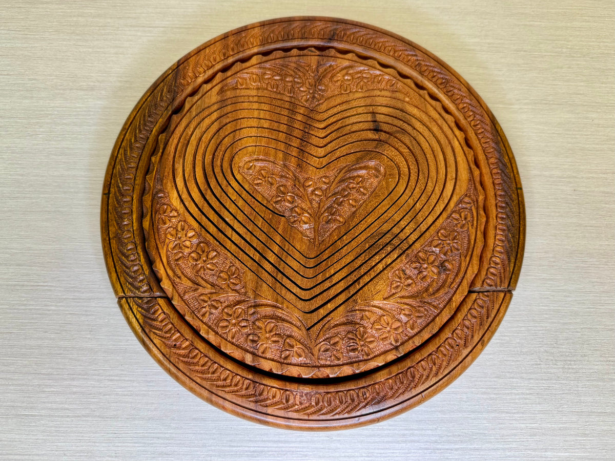 Heart Shaped Collapsible Wooden Basket