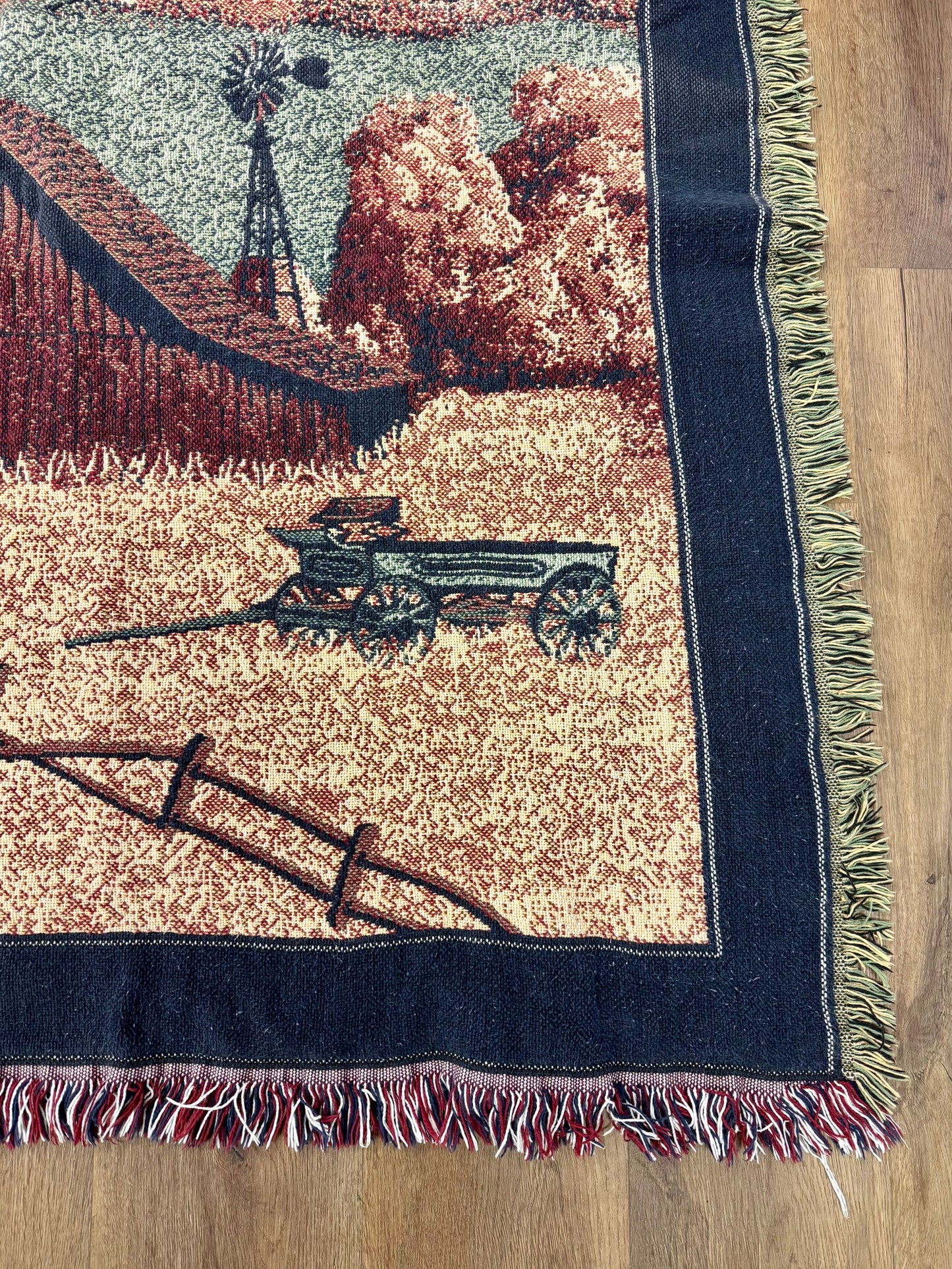Vintage Farm Throw Blanket/Tapestry