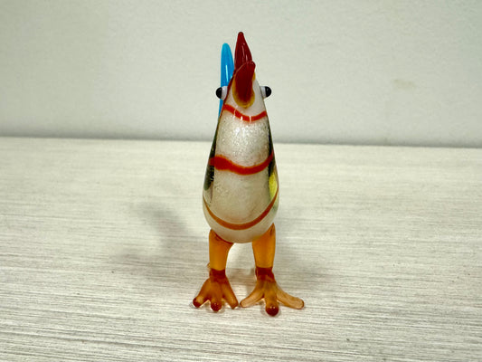 Hand Blown Glass Rooster Figure