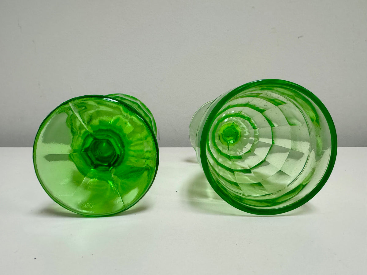 Hazel Atlas Uranium Depression Glass Goblet Set