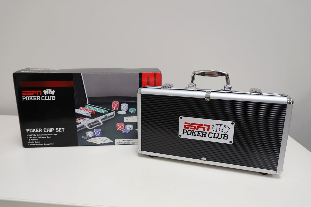 Juego de fichas de póker de ESPN y estuche de aluminio