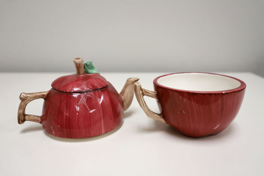 Ceramic Apple 2-1 Teapot/Mug