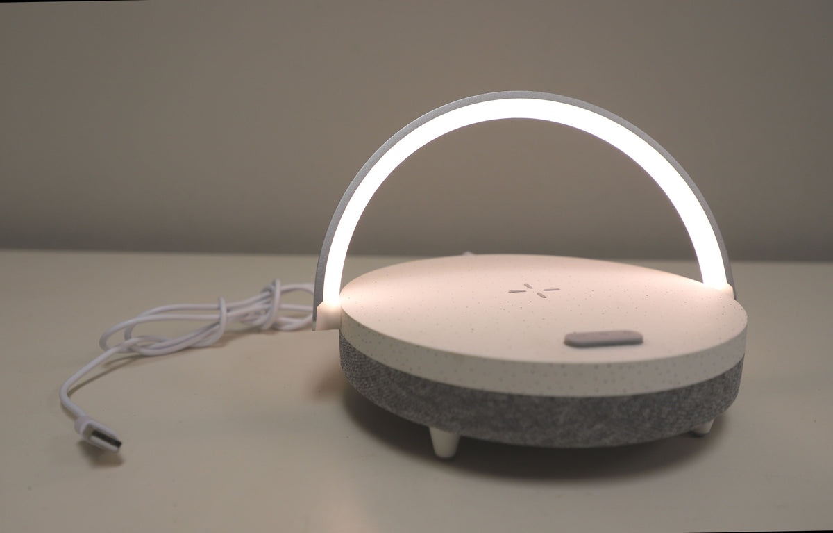 Altavoz Ezvalo/Cargador inalámbrico/Soporte para teléfono/Luz regulable
