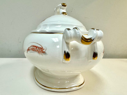 Seafood Themed Soup Serving Covered Dish