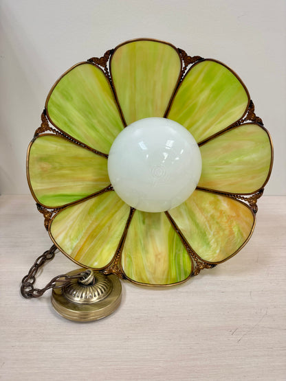 1900s Tiffany Style Green Light Pendant
