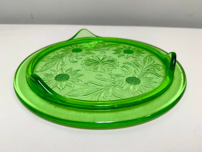 Jeannette Glass Co. Uranium Glass Cake Plate
