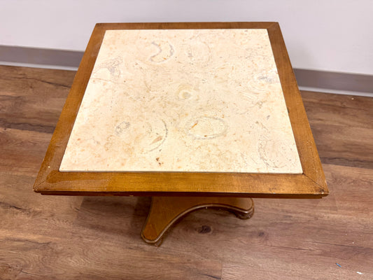 Midcentury Faux Marble Side Table