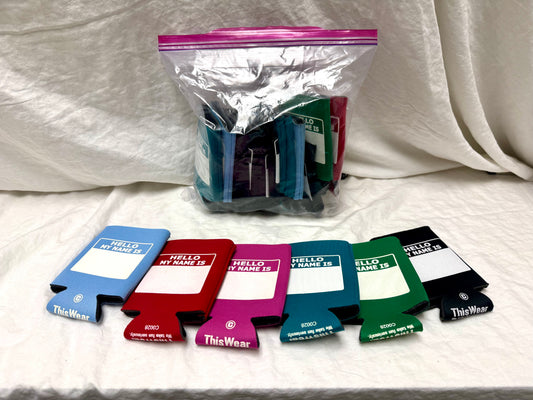 "Hello My Name Is" Blank Koozies