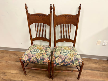 Pair of Antique Highback Spindle Chairs