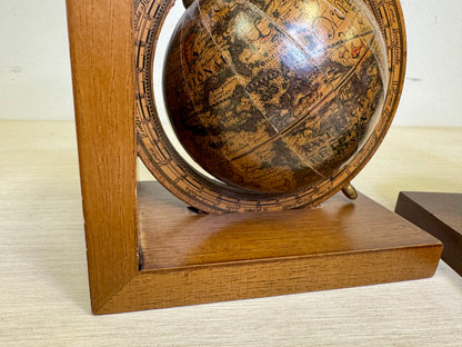 Vintage Old World Globe Bookends