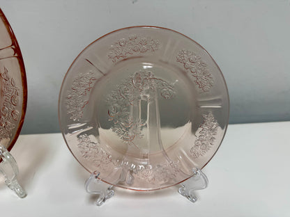 Federal Glass Co. Pink Glass Plate Set