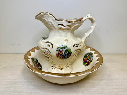 1868 George & Martha Washington Pitcher/Wash Basin Set