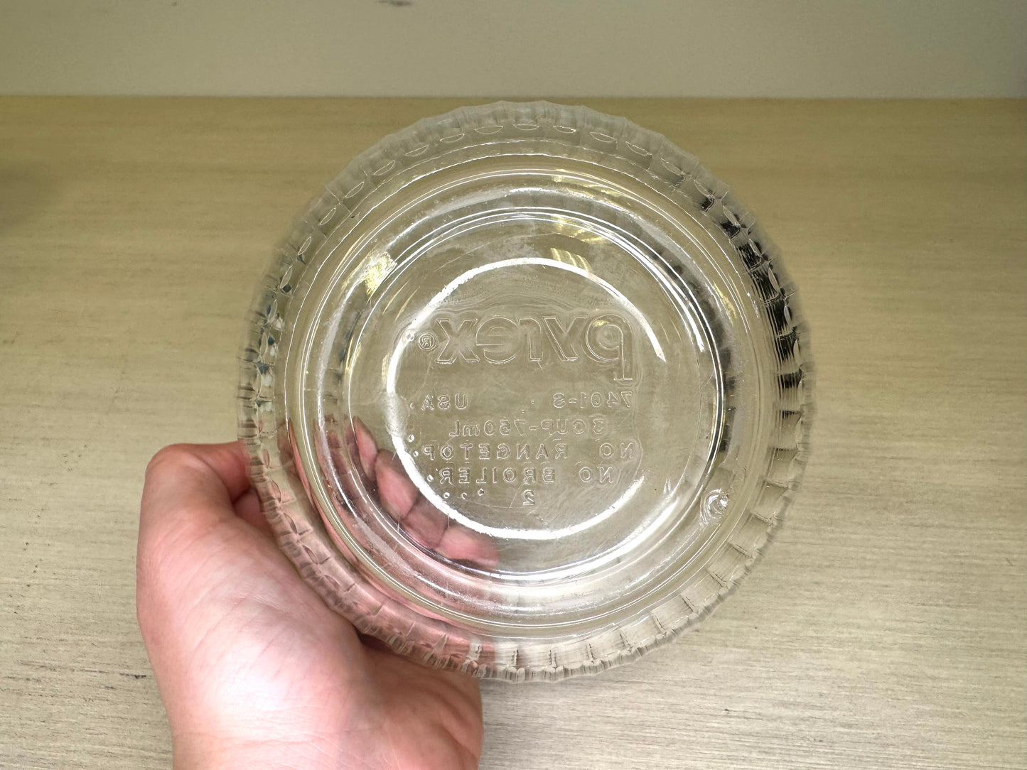 Pyrex Ribbed Glass Bowl