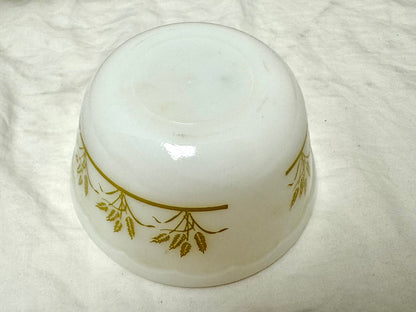 1950s-60s Golden Wheat Pattern Milk Glass Bowl
