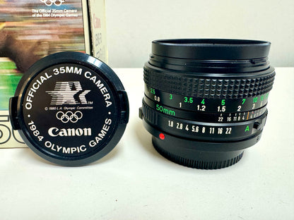 Canon FD 50mm f/1.8 Prime Camera Lens (1984 Los Angeles Olympics Games Edition)