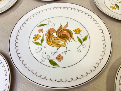 Cora Stone Rooster & Chicks "Early Morning" Plate Set