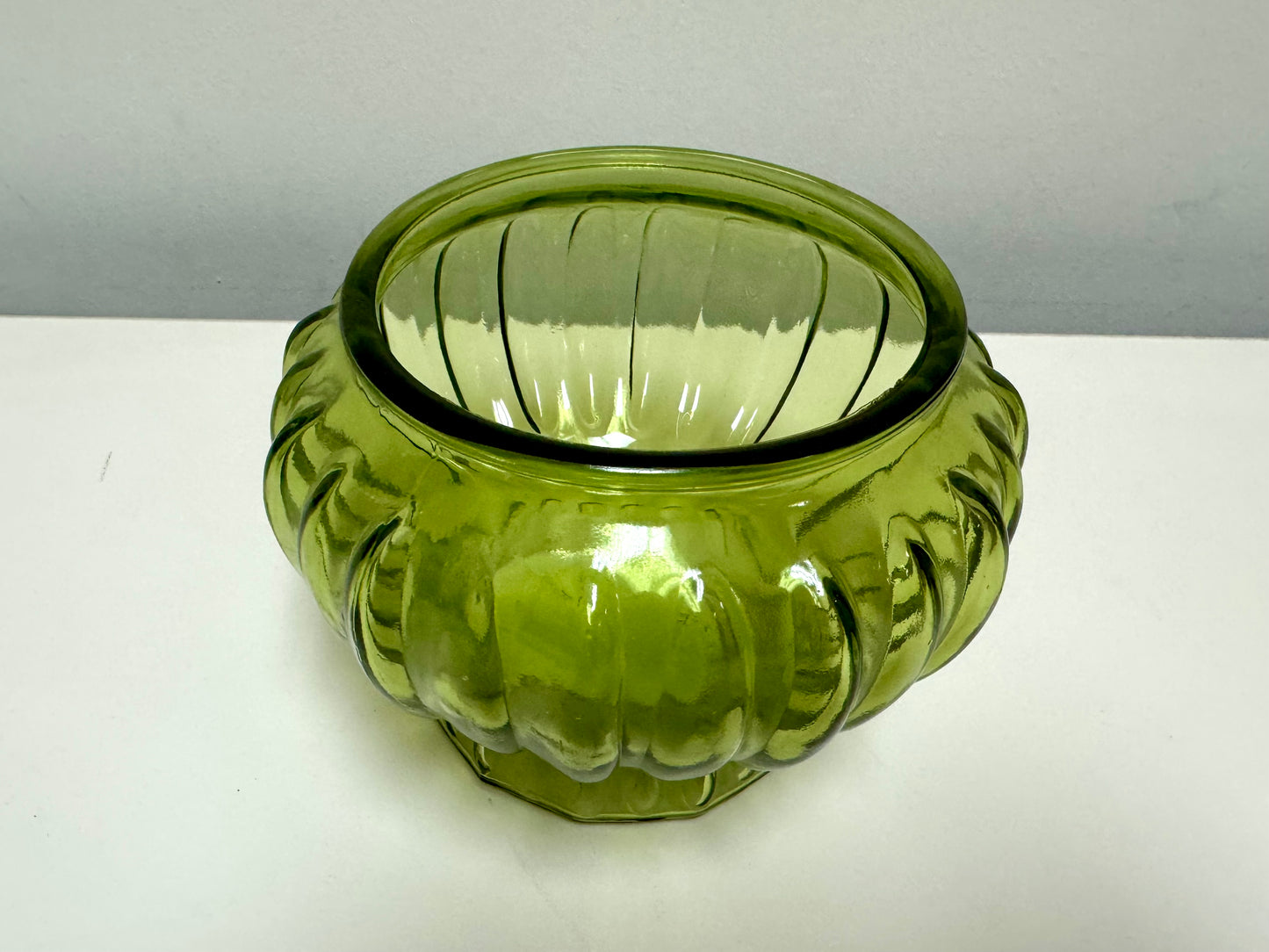Inarco Olive Green Glass Vase