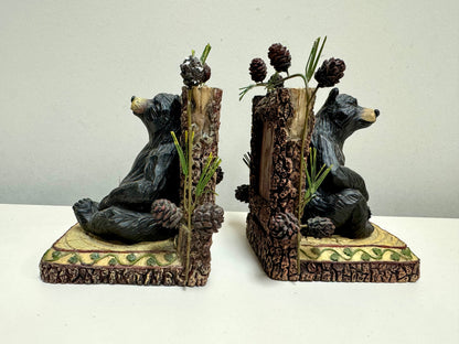 Black Bear Resin Bookend Pair