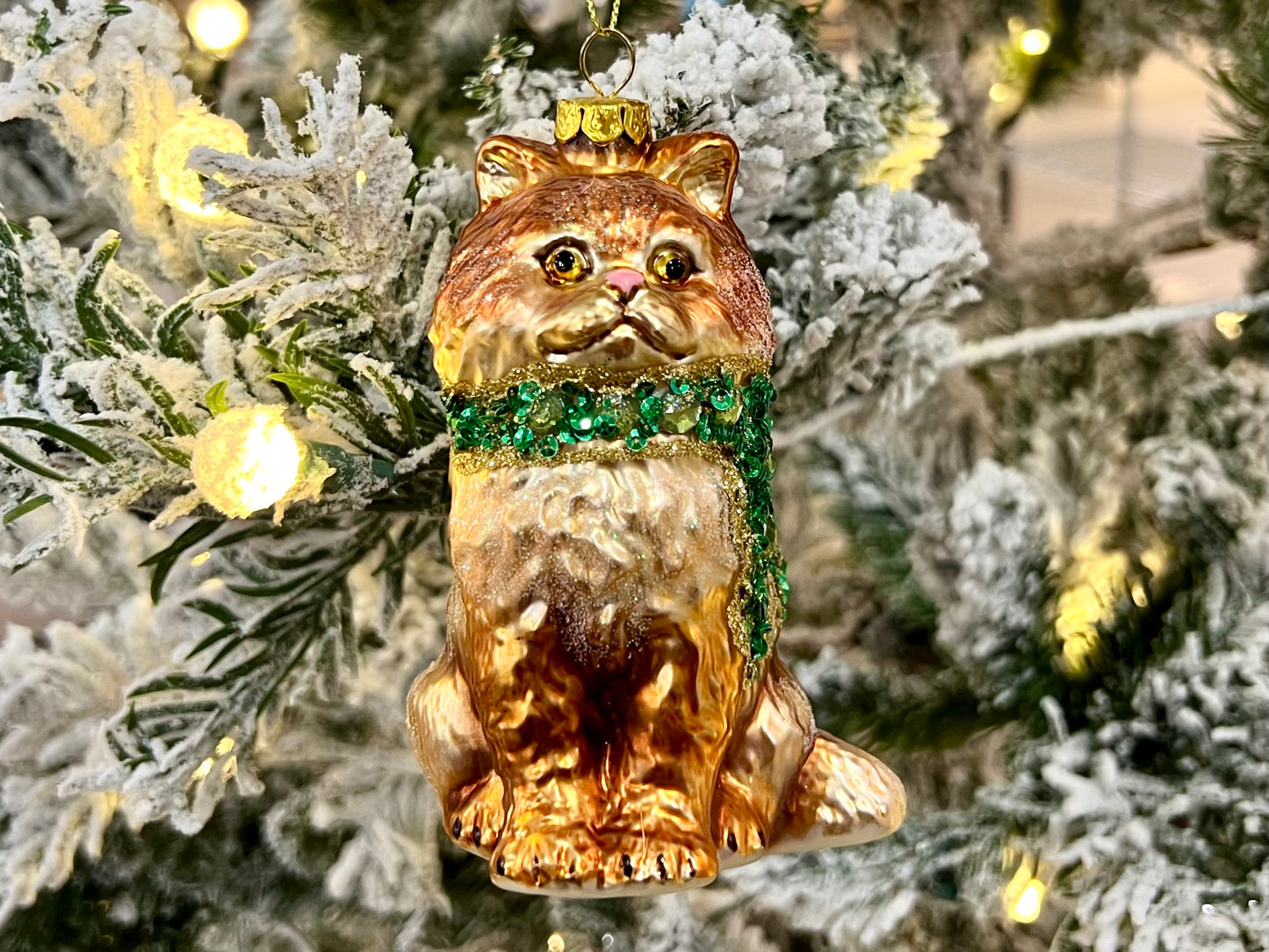 Orange Cat Christmas Ornament