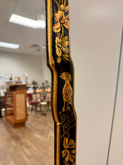 Chinoiserie Black & Gold Mirrors Pair