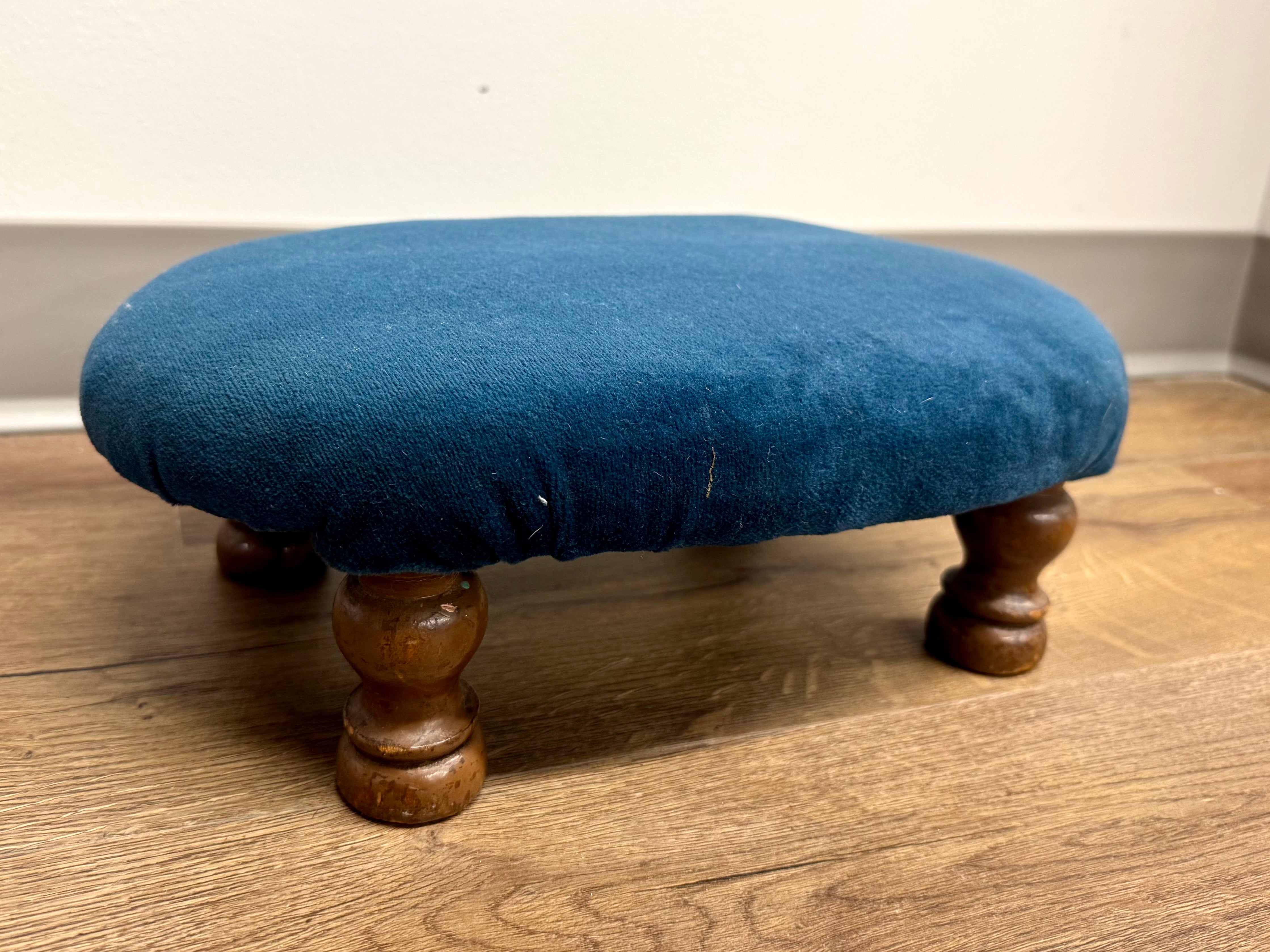 Small Blue Foot Stool – Memphis ReStore Online
