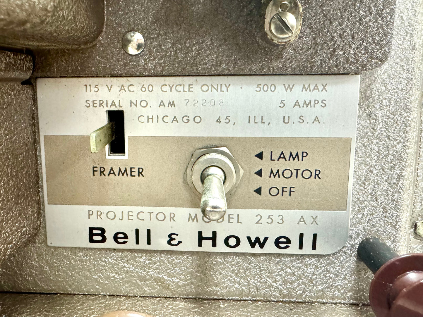 1950s Bell & Howell 253 AX Film Projector